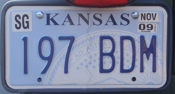 Licence Plate Kansas