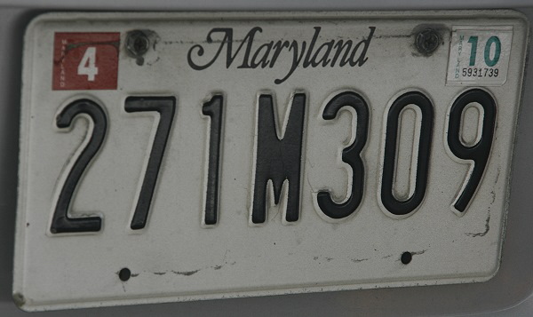 Licence Plate Maryland