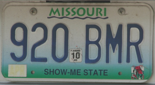 Licence Plate Missouri