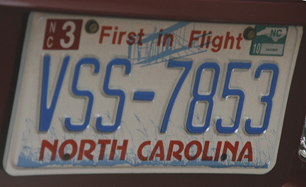 Licence Plate North Carolina