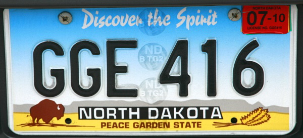 Licence Plate North Dakota