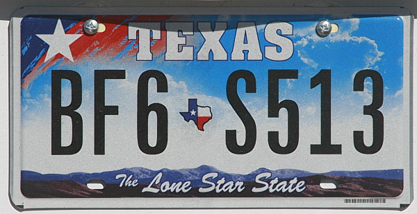 Licence Plate Texas