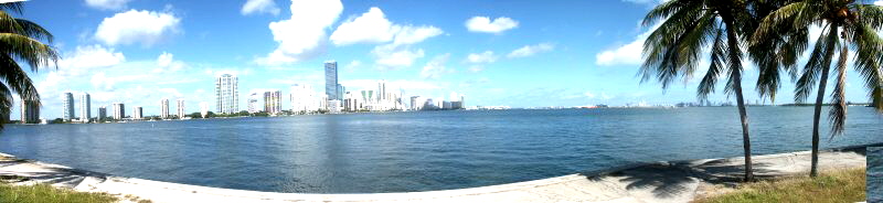 Blick von Key Biscayne auf Miami Downtown