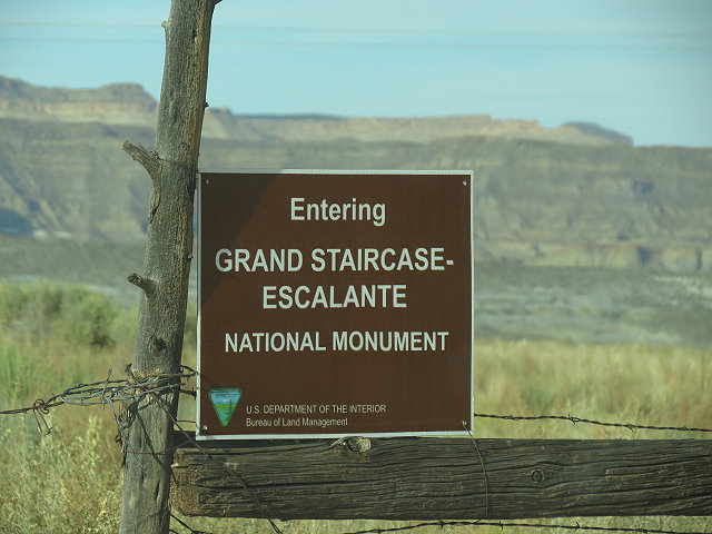 Entering Grand Staircase Escalante National Monument Entering Grand Staircase Escalante National Monument