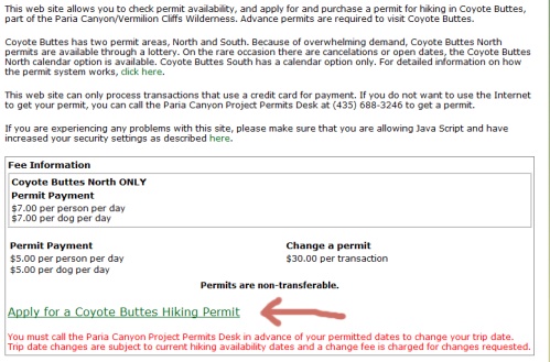 Coyote Buttes Permits