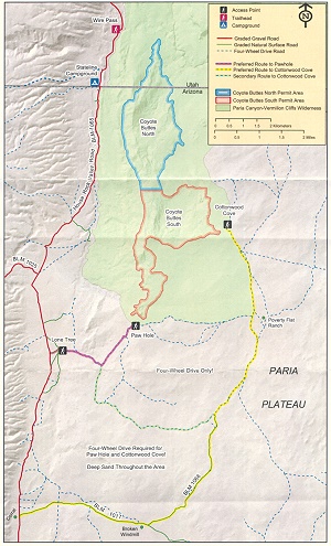 South Coyote Buttes Map