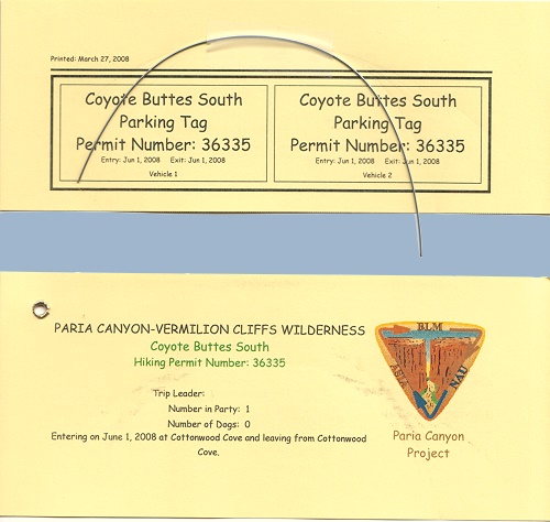 South Coyote Buttes Permit