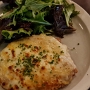 30.03.2024 - CHICKEN PARMIGIANA - 195 HK$ / 23,06 € - Breaded & fried free-range Australian chicken breast topped with tomato sugo, mozzarella & parmesan.<br />Served with mixed leaves bei Feather & Bone in Hongkong - 