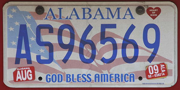 Licence Plate Alabama