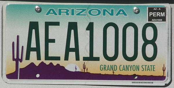 Licence Plate Arizona