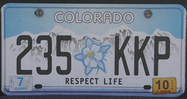 Licence Plate Colorado
