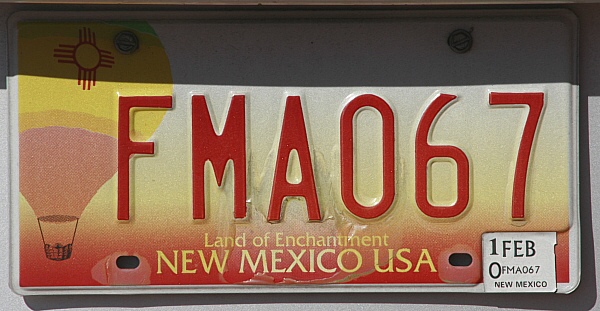Licence Plate New Mexico