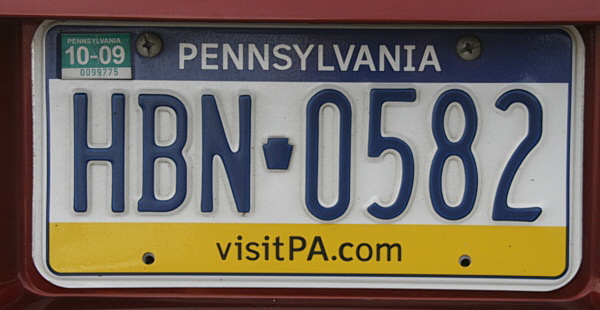 Licence Plate Pennsylvania