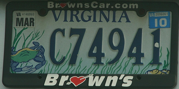 Licence Plate Virginia