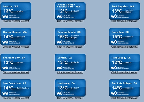 Das Wetter am 2.9.2016 - 7 Uhr morgens Pacific Time Das Wetter am 2.9.2016 - 7 Uhr morgens Pacific Time
