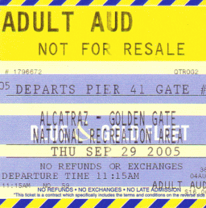 Alcatraz - ticket Alcatraz - ticket
