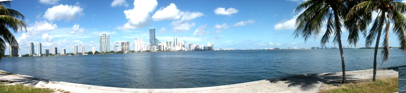 Blick von Key Biscayne auf Miami Downtown