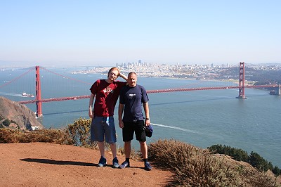 Vater und Sohn an der Golden Gate