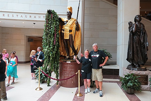 ein Bild an der King Kamehameha-Statue ein Bild an der King Kamehameha-Statue