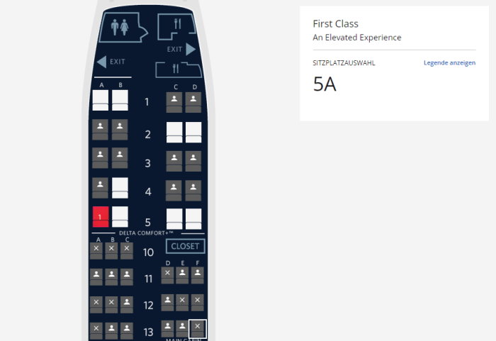 Sitzplätze für den Flug ANC-SEA mit Delta BVoeing 737-900ER Sitzplätze für den Flug ANC-SEA mit Delta BVoeing 737-900ER