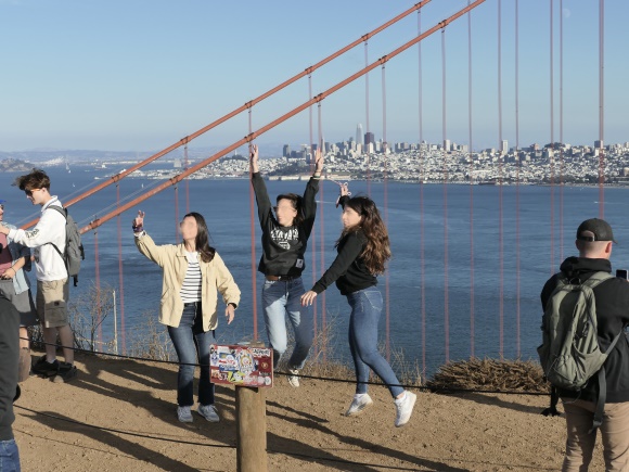 Selfisten an der Golden Gate