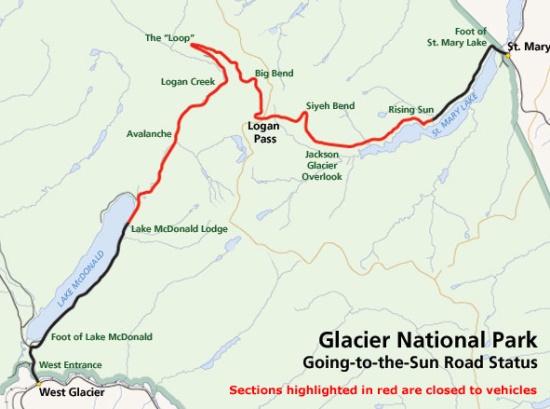 Going to the Sun Road am 26.4.2017 Going to the Sun Road am 26.4.2017