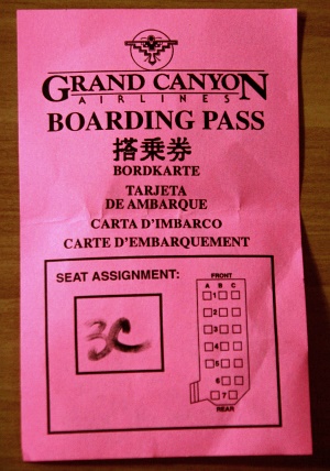 Grand Canyon Airlines Boarding Pass