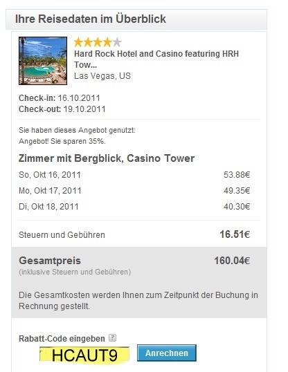 Hotels.com - wie bekomme ich einen 10 % Rabatt