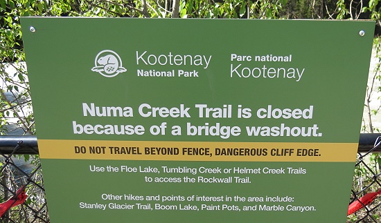 Numa Creek Trail is closed Numa Creek Trail is closed