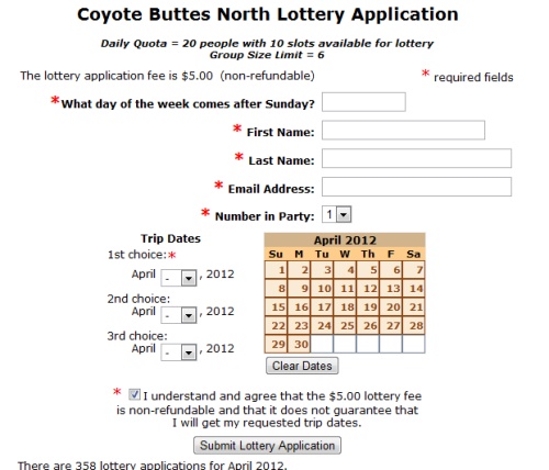 Coyote Buttes Permits