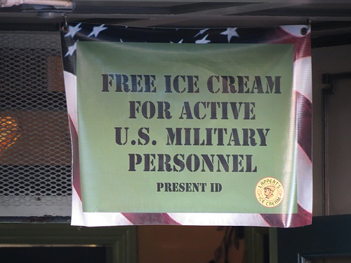 Free Ice Cream for active U.S. Military Free Ice Cream for active U.S. Military