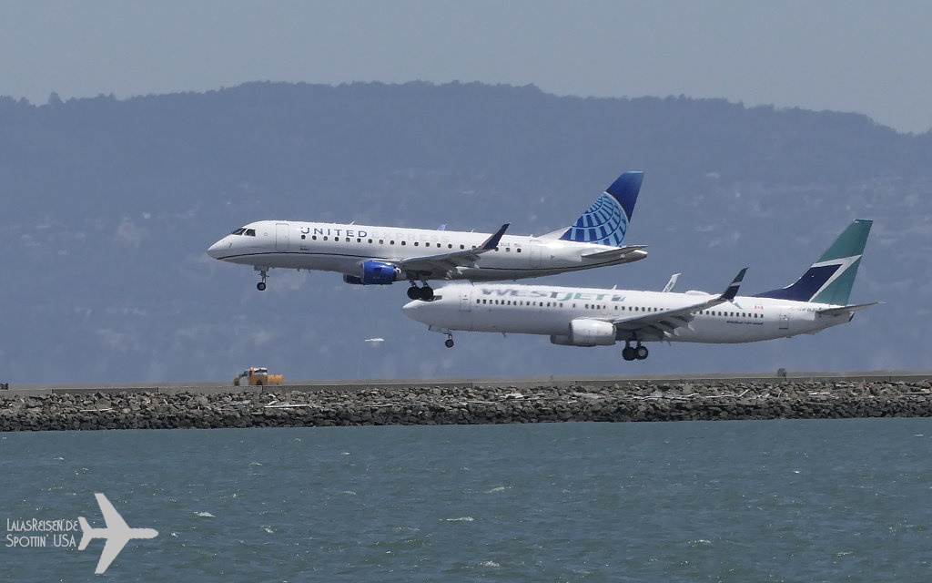 United Express - Embraer ERJ-175LL - N623UX - West Jet - Boeing 737-8CT(WL)  - C-GWWJ