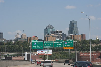 Blick auf Kansas City Downtown