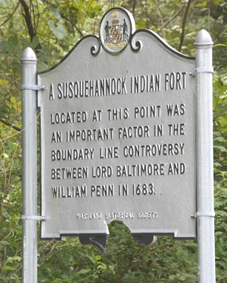 Susquehannok Indian Fort - erst ausrotten, dann eine Gedenktafel aufstellen
