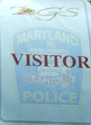 Maryland Capitol Visitor Sticker