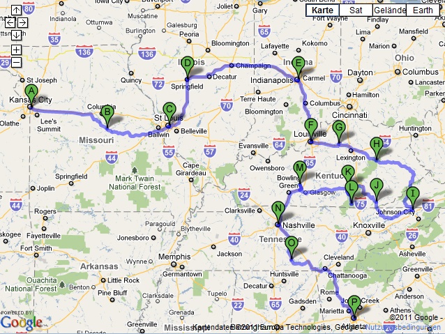 Storming the Midwest Part 2 - die Route
