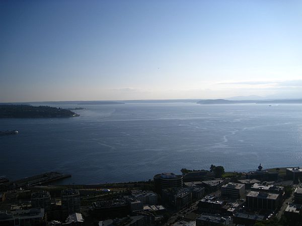 Blick von der Space Needle auf Seattle