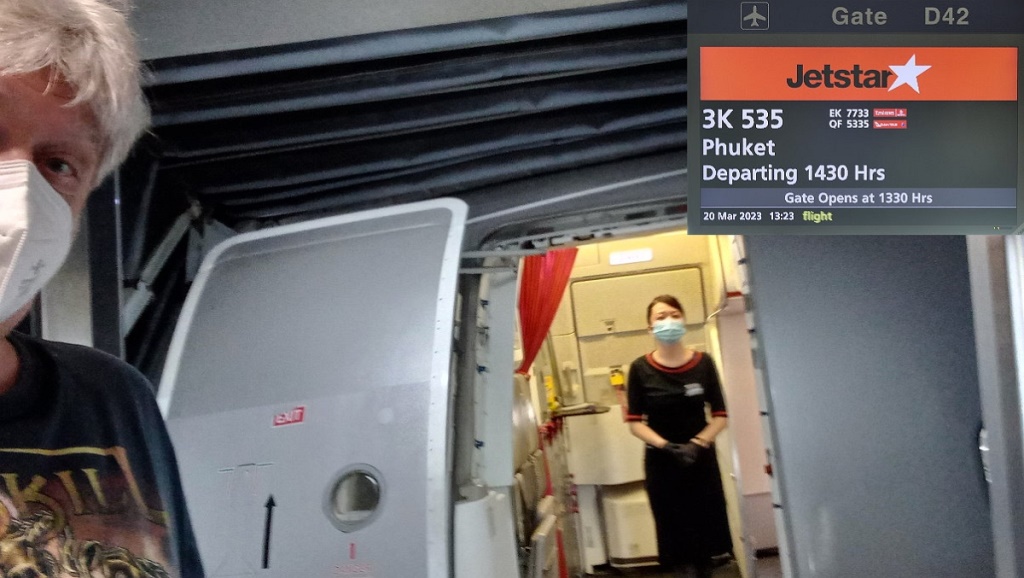 20.3.2023 - Jetstar Asia - Airbus A320-232 - 9V-JSO - Singapore - Phuket - 3K 535 - 13A/Exit - 1:28 Std.