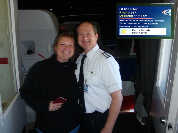 1.2.2013 Miami - St. Maarten, der Kapitän wollte auch ins Bild..... 1.2.2013 Miami - St. Maarten, der Kapitän wollte auch ins Bild.....
