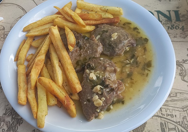 Sofrito - Traditional Corfu recipe with beef & sauce of garlic, parsley, white wine & vinegar Sofrito - Traditional Corfu recipe with beef & sauce of garlic, parsley, white wine & vinegar