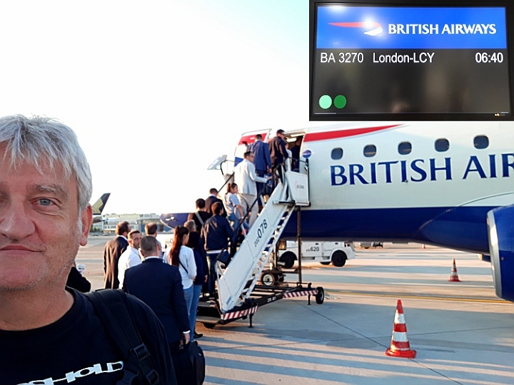 einsteigen zu Flug BA3270 zum Londoner City Airport