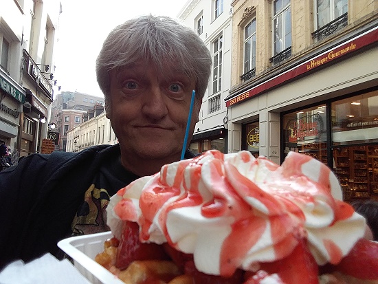 belgische Waffel, im Vordergrund belgische Waffel, im Vordergrund