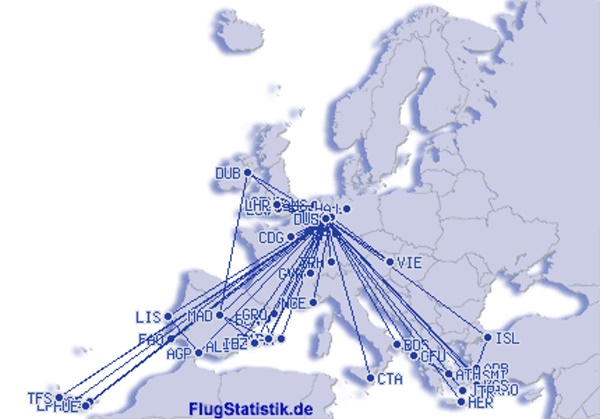 Meine persönliche Europa Flugkarte 