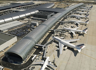 Charles de Gaulle - der Flughafen - von oben Charles de Gaulle - der Flughafen - von oben