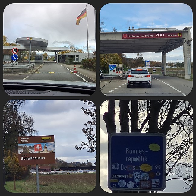 Fahrt von der Schweiz über Deutschland in die Schweiz nach Deutschland