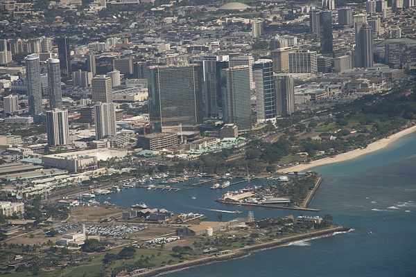 Festland - Honolulu - Landung entlang der Kste von Honolulu