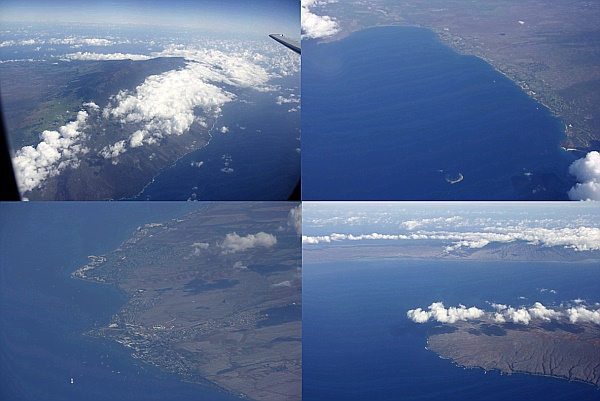 Blick auf den Haleakala, Kihei/Molokini, Lahaina und Lanai/Molokai