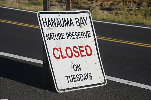 Hanauma Bay - Closed on Tuesdays
