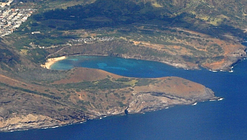 Hanauma Bay aus der Luft geknipst Hanauma Bay aus der Luft geknipst