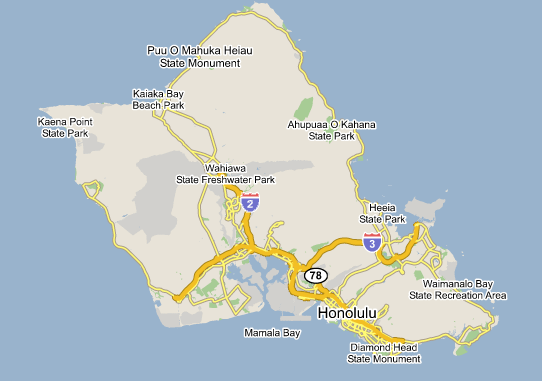 Map Oahu